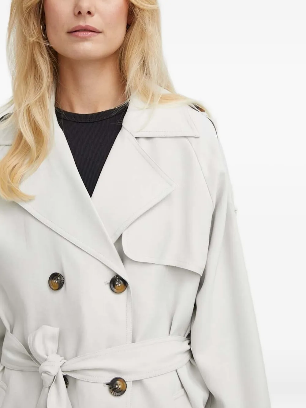Bruuns Bazaar Trenchcoat met dubbele rij knopen Beige