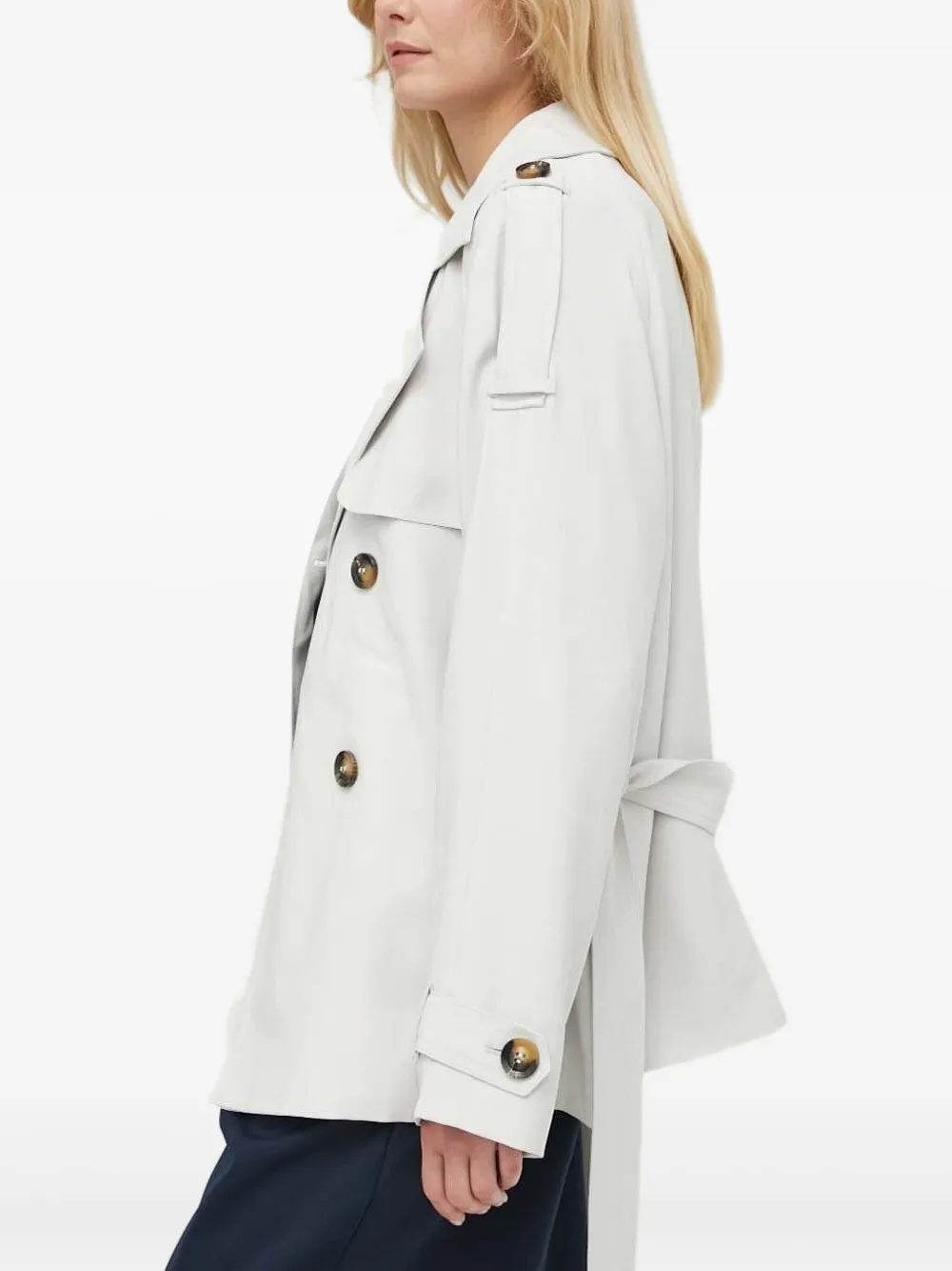 Bruuns Bazaar Trenchcoat met dubbele rij knopen Beige