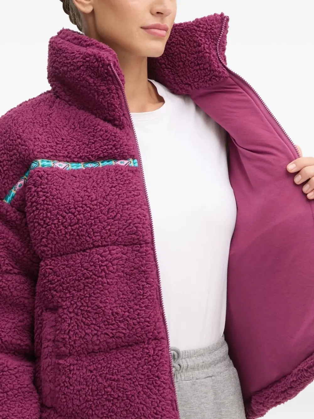 Billabong Quilted Puffer Jacket In Pink