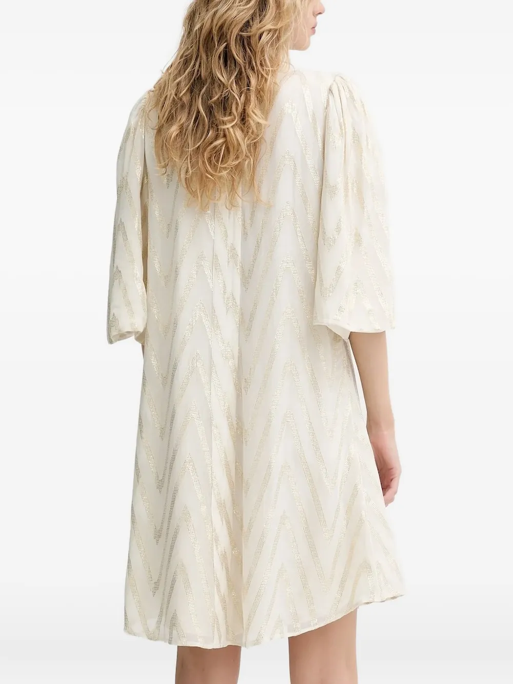 Bruuns Bazaar Jurk met chevron-streep Beige