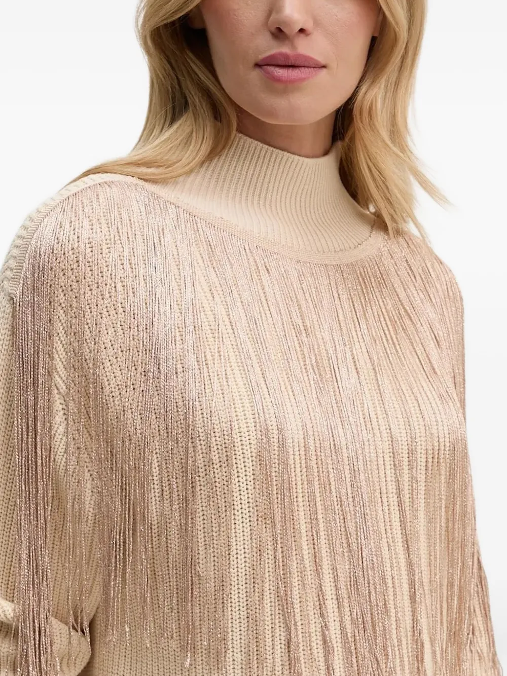 Bruuns Bazaar Fringe Sweater In Metallic