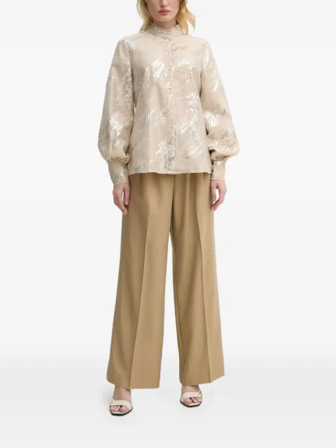 Bruuns Bazaar metallic-print balloon-sleeve blouse