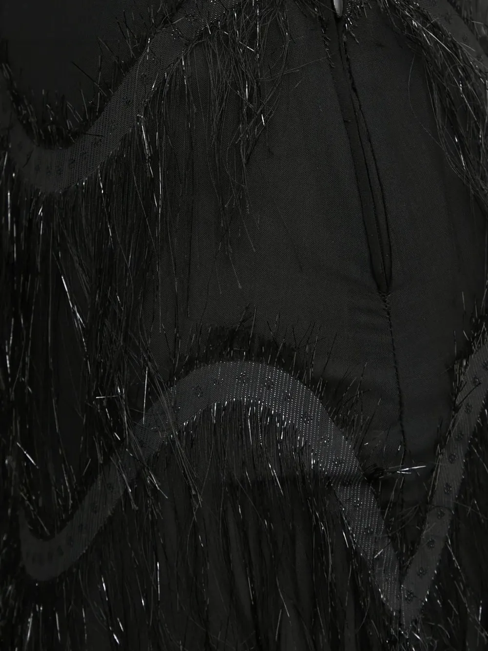 Bruuns Bazaar Fringed Wave Midi Skirt In Black