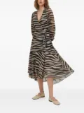 Bruuns Bazaar zebra-print wrap midi dress - Neutrals