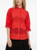 Bruuns Bazaar Karelia eyelet-embroidered puff-sleeve top