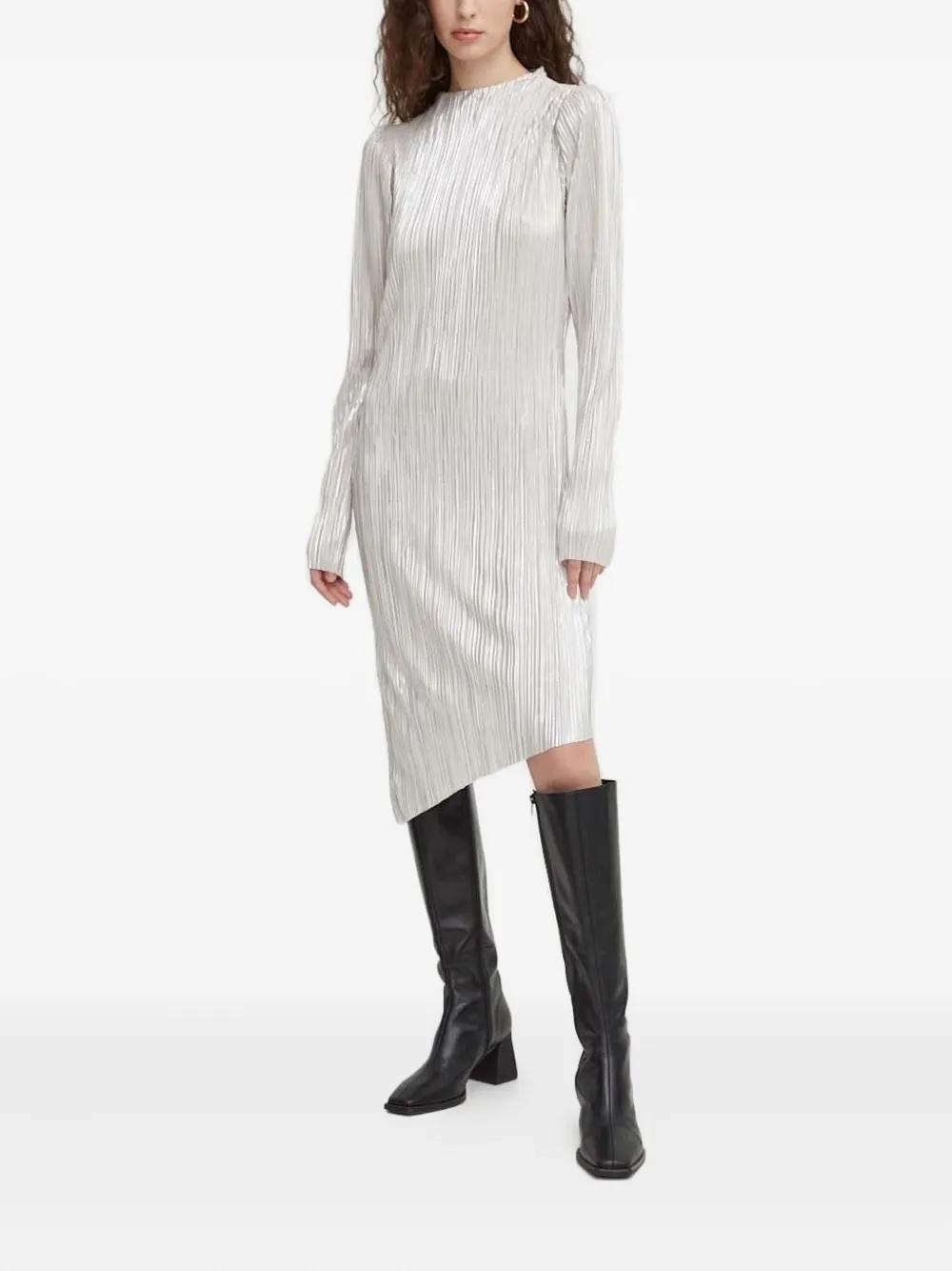 Bruuns Bazaar Asymmetrische jurk met metallic-effect Grijs