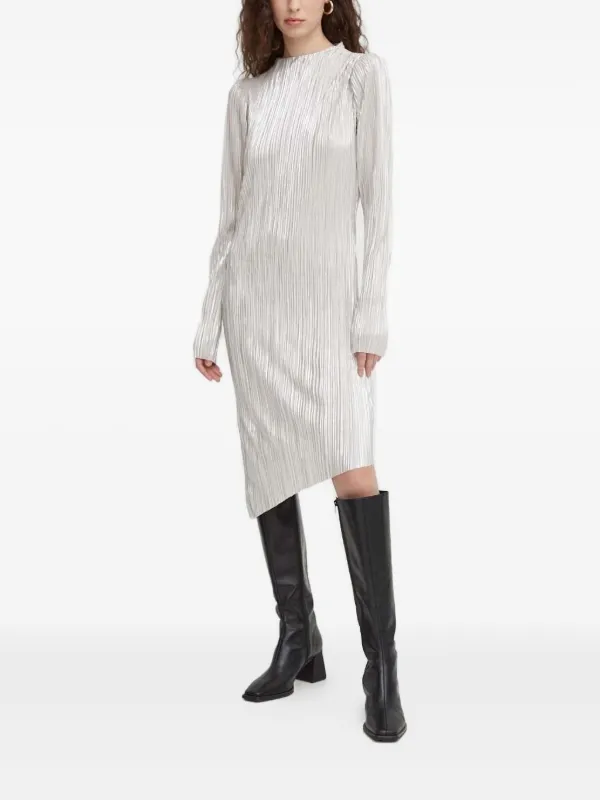 metallic asymmetrical dress Angelina" Glitter Metallic Asymmetrical Neckline Dress