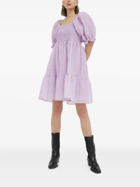 Bruuns Bazaar puff-sleeve tiered mini dress