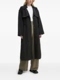 Bruuns Bazaar eyelet-embellishment belted coat - Black