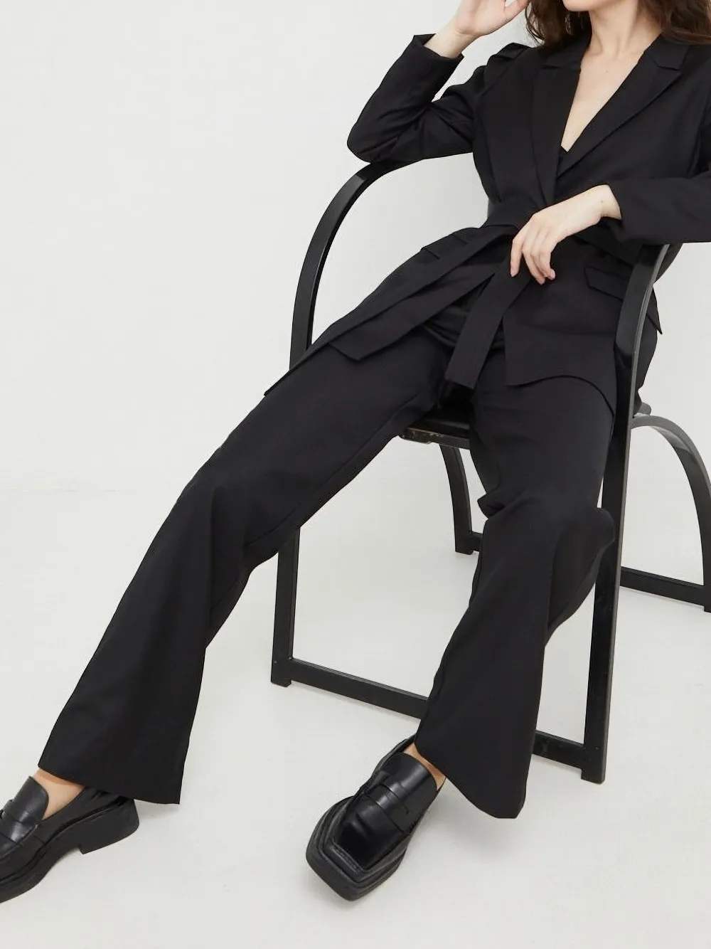 Bruuns Bazaar Belted Single-breasted Blazer In Black