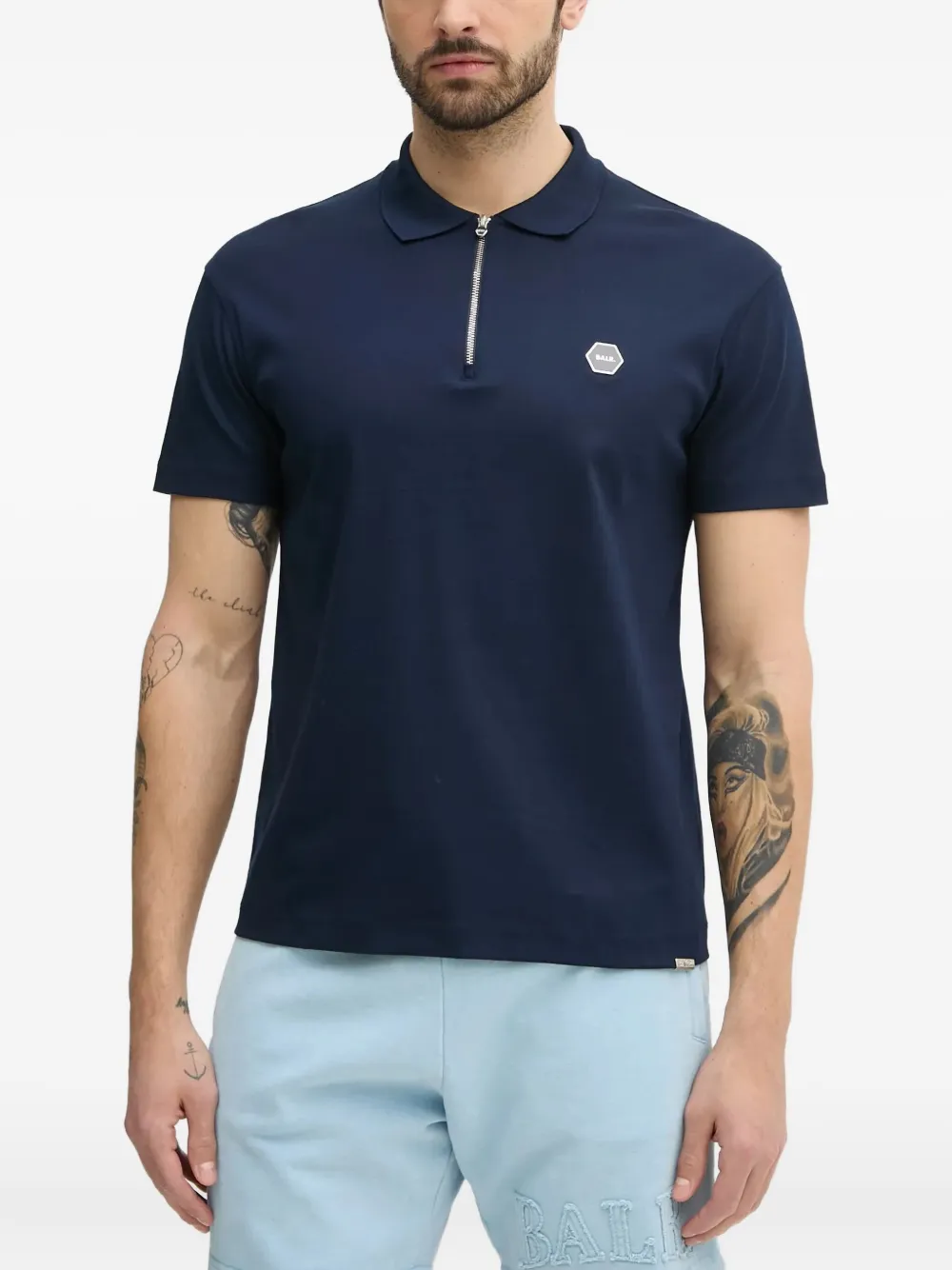 BALR. half-zip logo T-shirt | Blue | Image 1