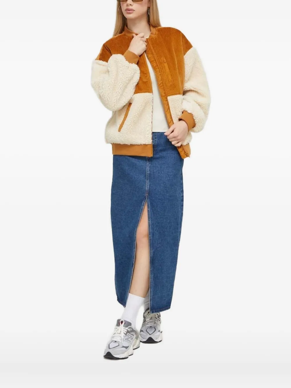 Billabong Wave Melody ribfluwelen jack met fleece vlak Oranje