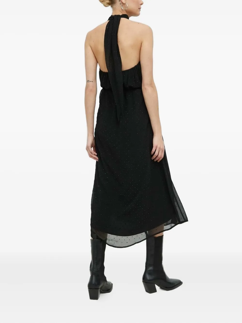 Bruuns Bazaar Midi-jurk met halternek - Zwart