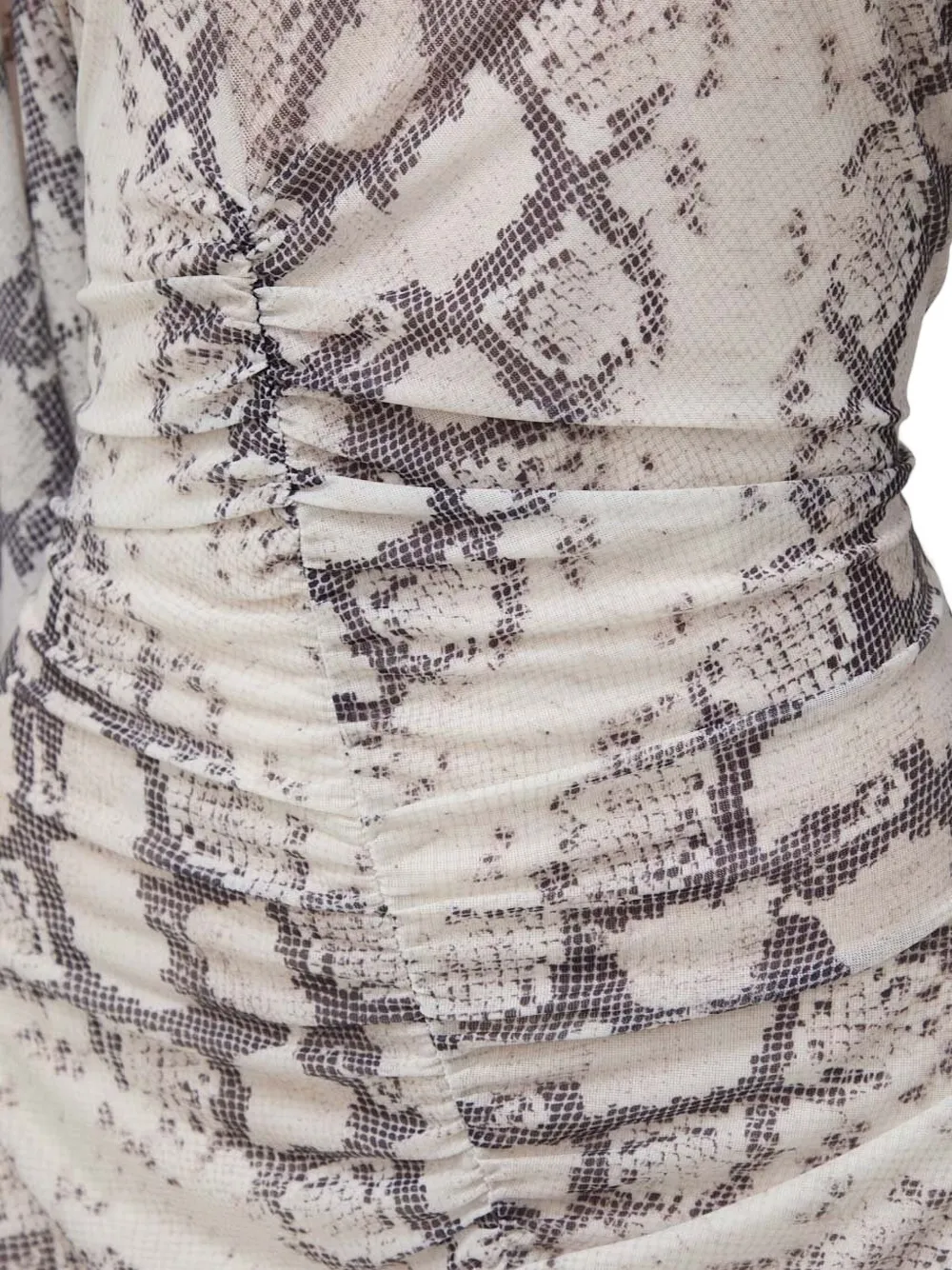 Bruuns Bazaar Snakeskin-print Gathered Midi Dress In Gray
