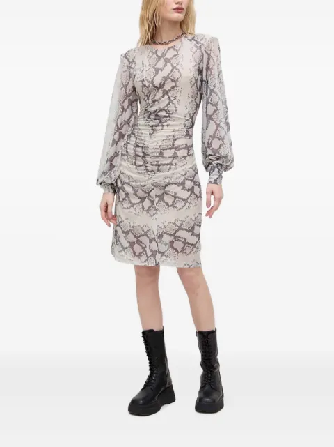 Bruuns Bazaar vestido midi con estampado de piel de serpiente