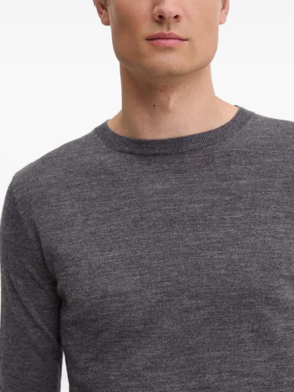 Bruuns Bazaar Round-neck Merino-wool Sweater In Gray
