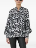Bruuns Bazaar geometric-print long-sleeved blouse - White