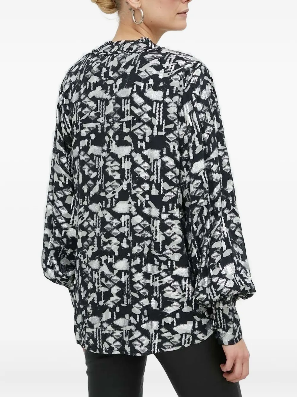 Bruuns Bazaar Blouse met geometrische print - Wit