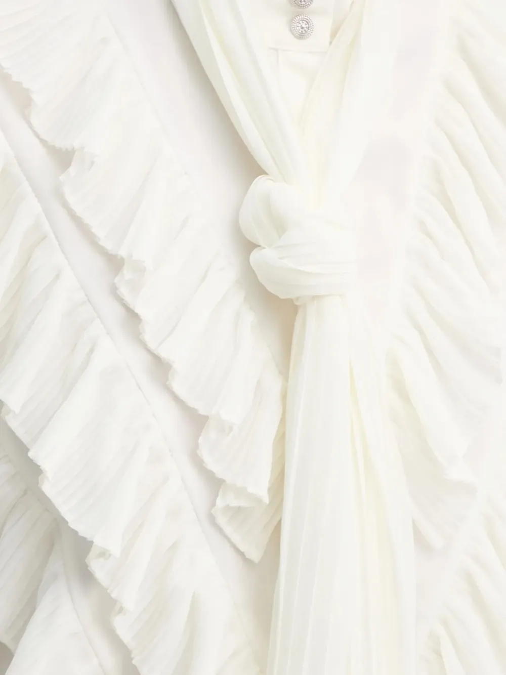 Bruuns Bazaar Tilja Pleated Ruffle Blouse In White