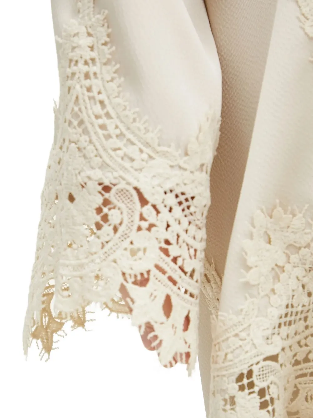 Bruuns Bazaar Lace-trimmed Satin-effect Blouse In Neutral