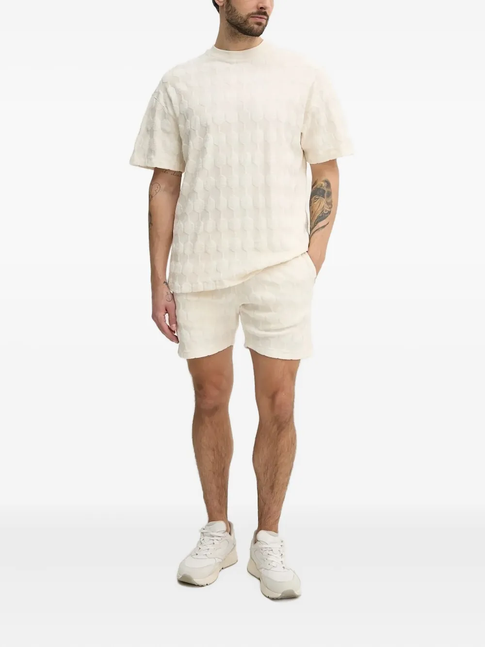 BALR. honeycomb-textured shorts Beige
