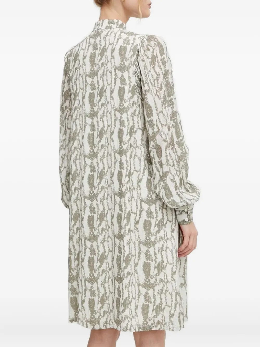 Bruuns Bazaar BarbareaBBPhilina midi-jurk met slangenprint - Beige