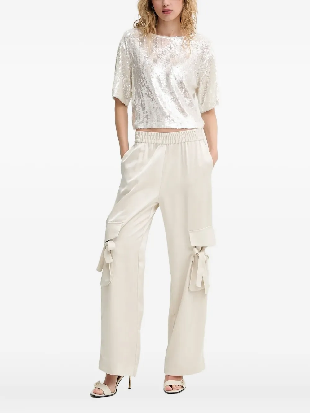 Bruuns Bazaar Sequin-embellished Top In Gray