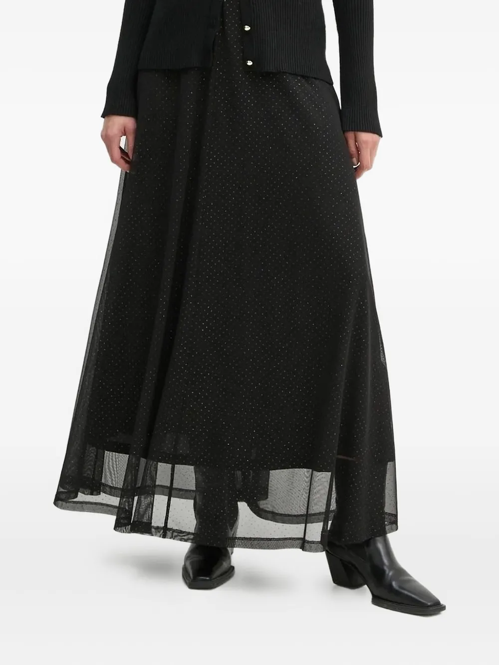 Bruuns Bazaar Glitter A-line Maxi Skirt In Black
