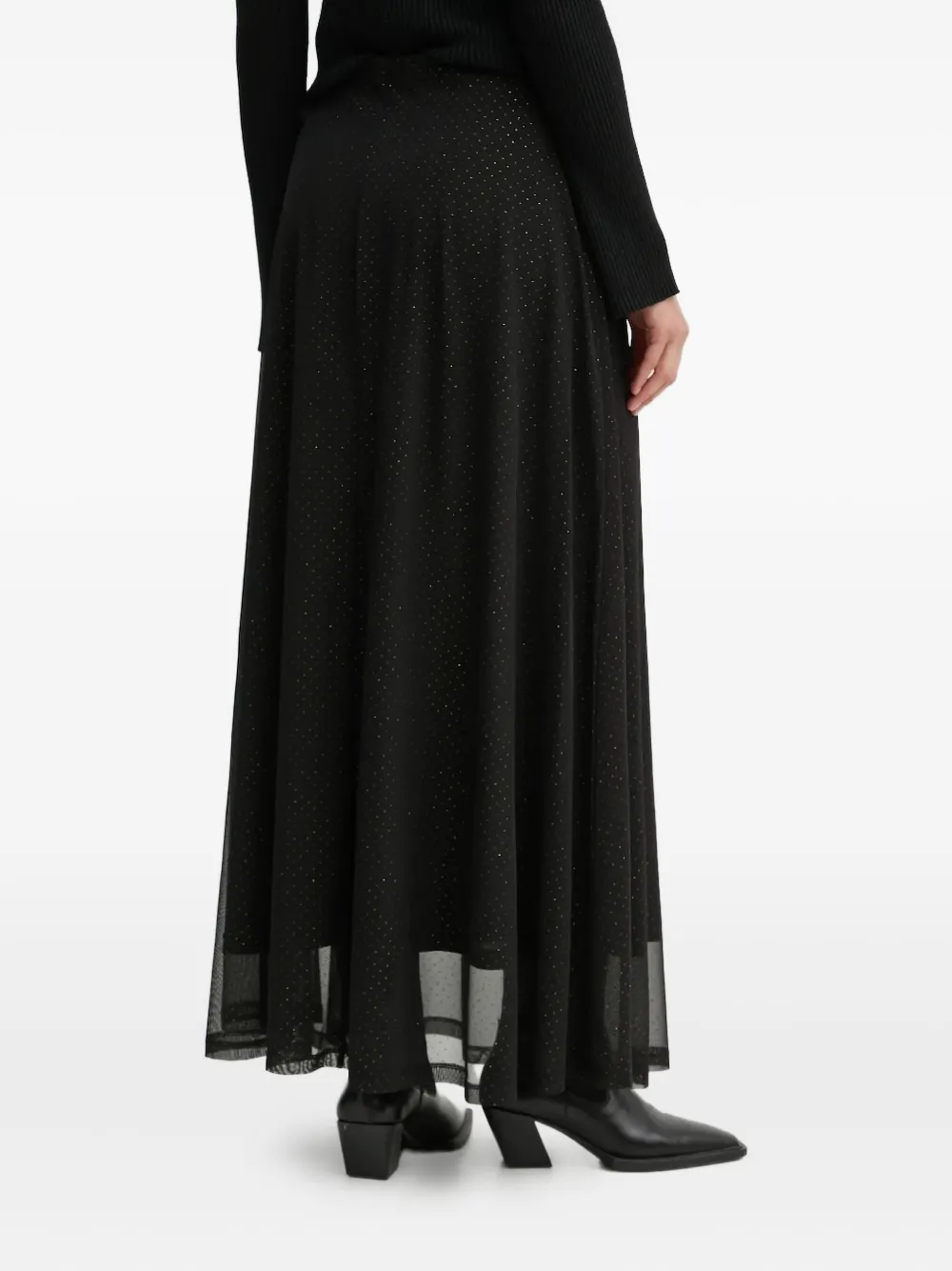 Bruuns Bazaar glitter A-line maxi skirt - Zwart