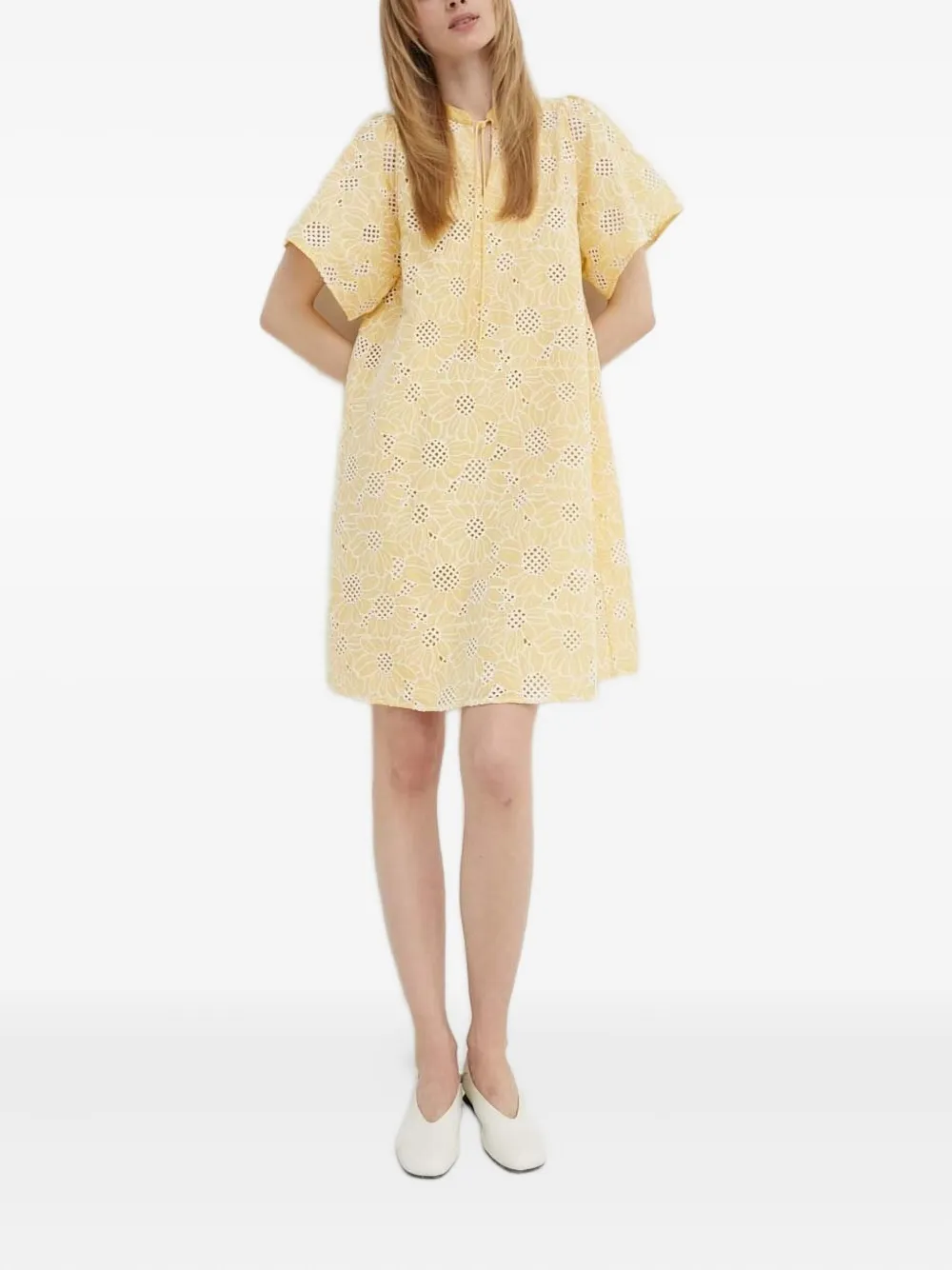 Bruuns Bazaar sunflower-embroidery dress | Yellow | Image 1