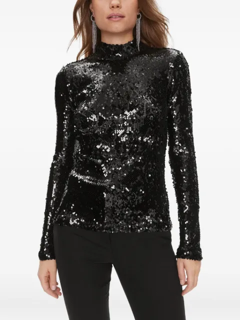 Bruuns Bazaar sequin-embellished mock-neck top