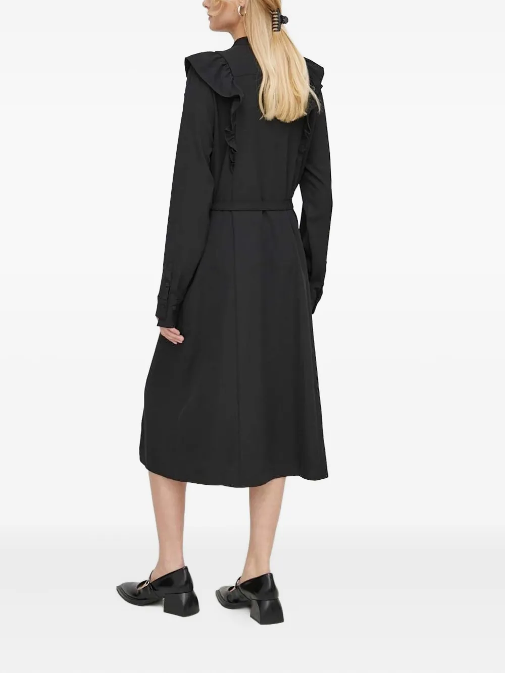 Bruuns Bazaar Jurk met ruches - Zwart