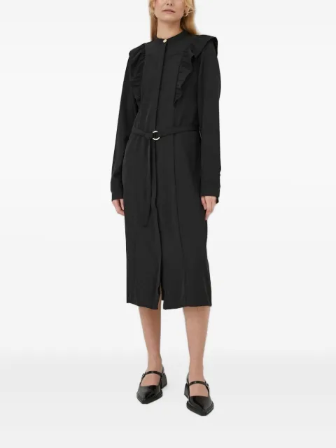 Bruuns Bazaar ruffle-detail belted midi dress