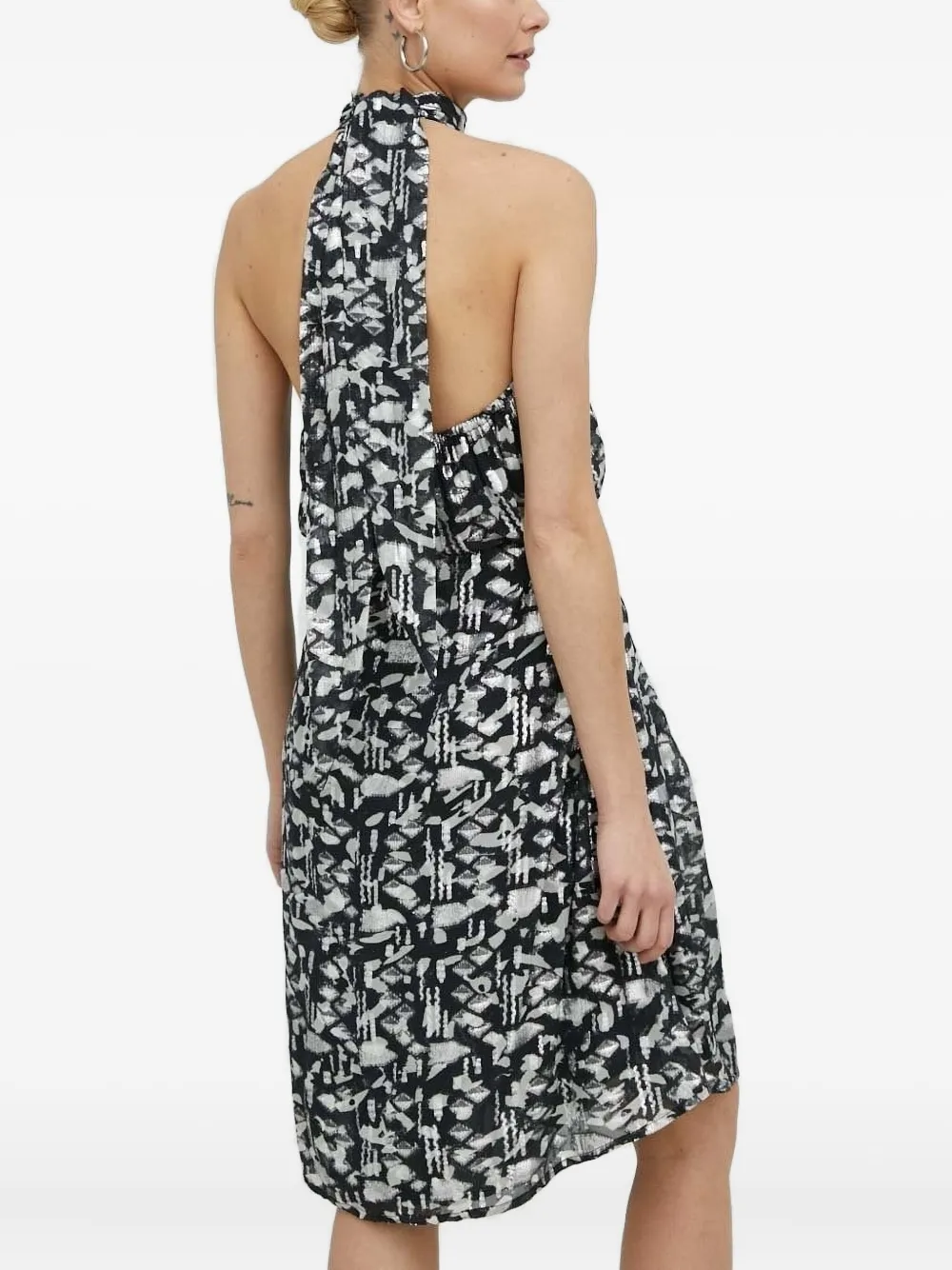 Bruuns Bazaar Midi-jurk met abstracte print - Zwart