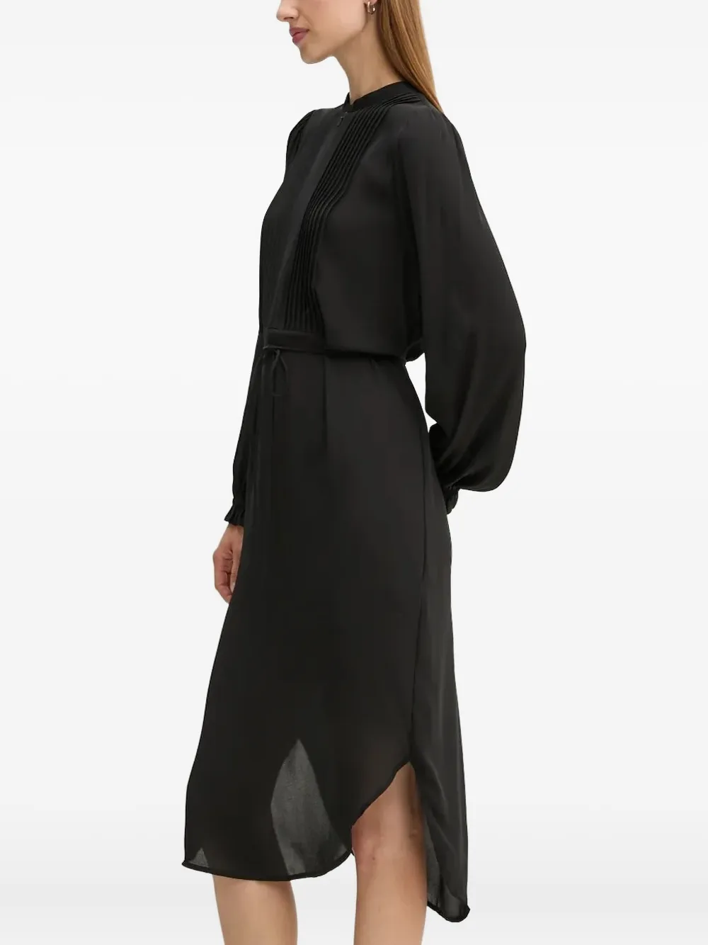 Bruuns Bazaar Pleated-panel Midi Dress In Black