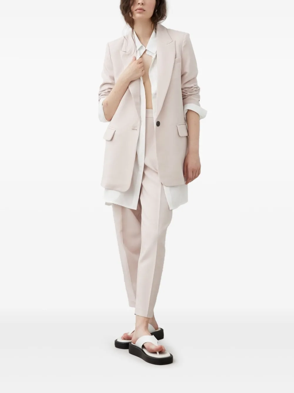Bruuns Bazaar pleated trousers | Neutrals | Image 1