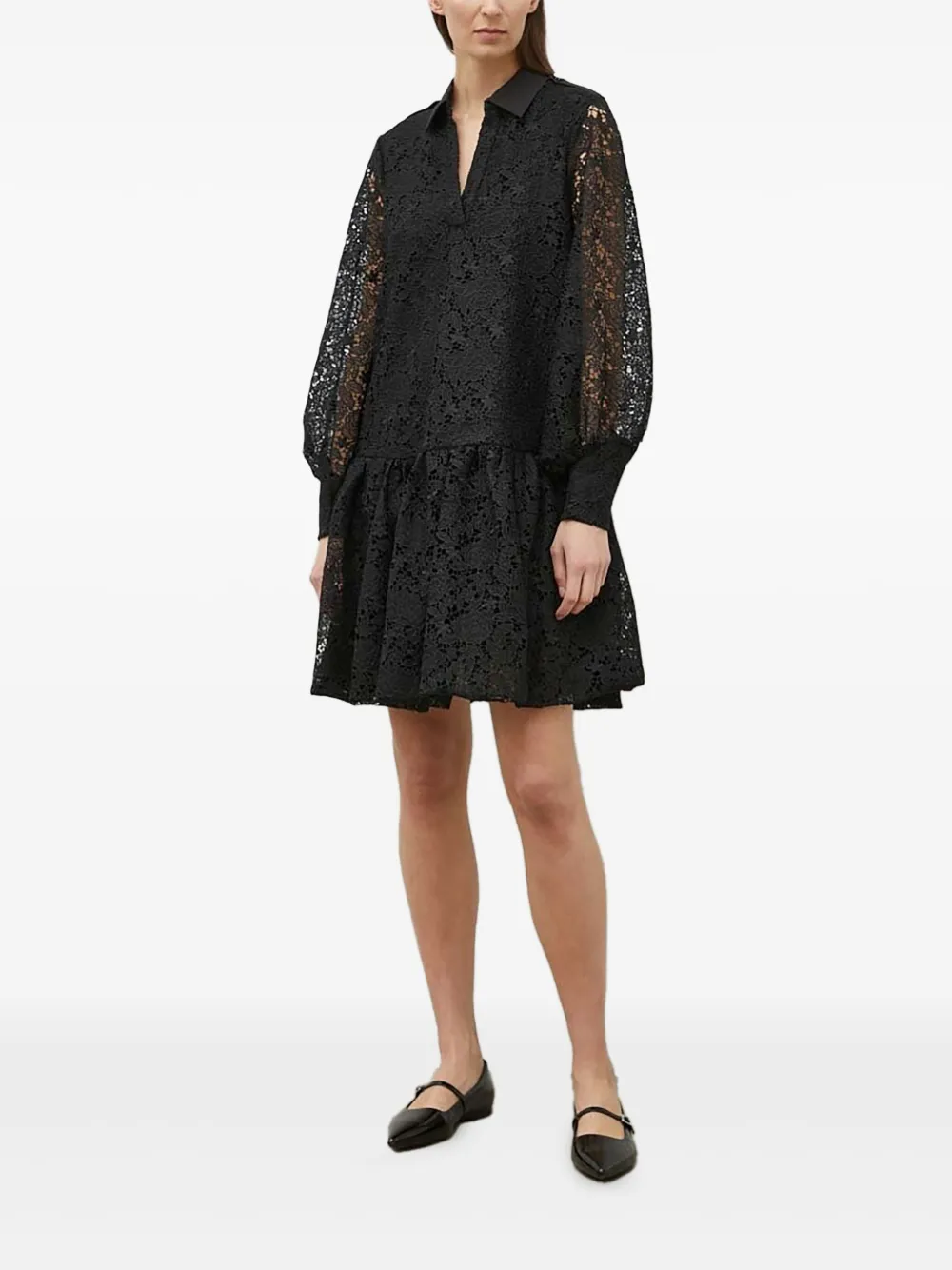 Bruuns Bazaar lace-panel tiered mini dress | Day Dresses | Image 2