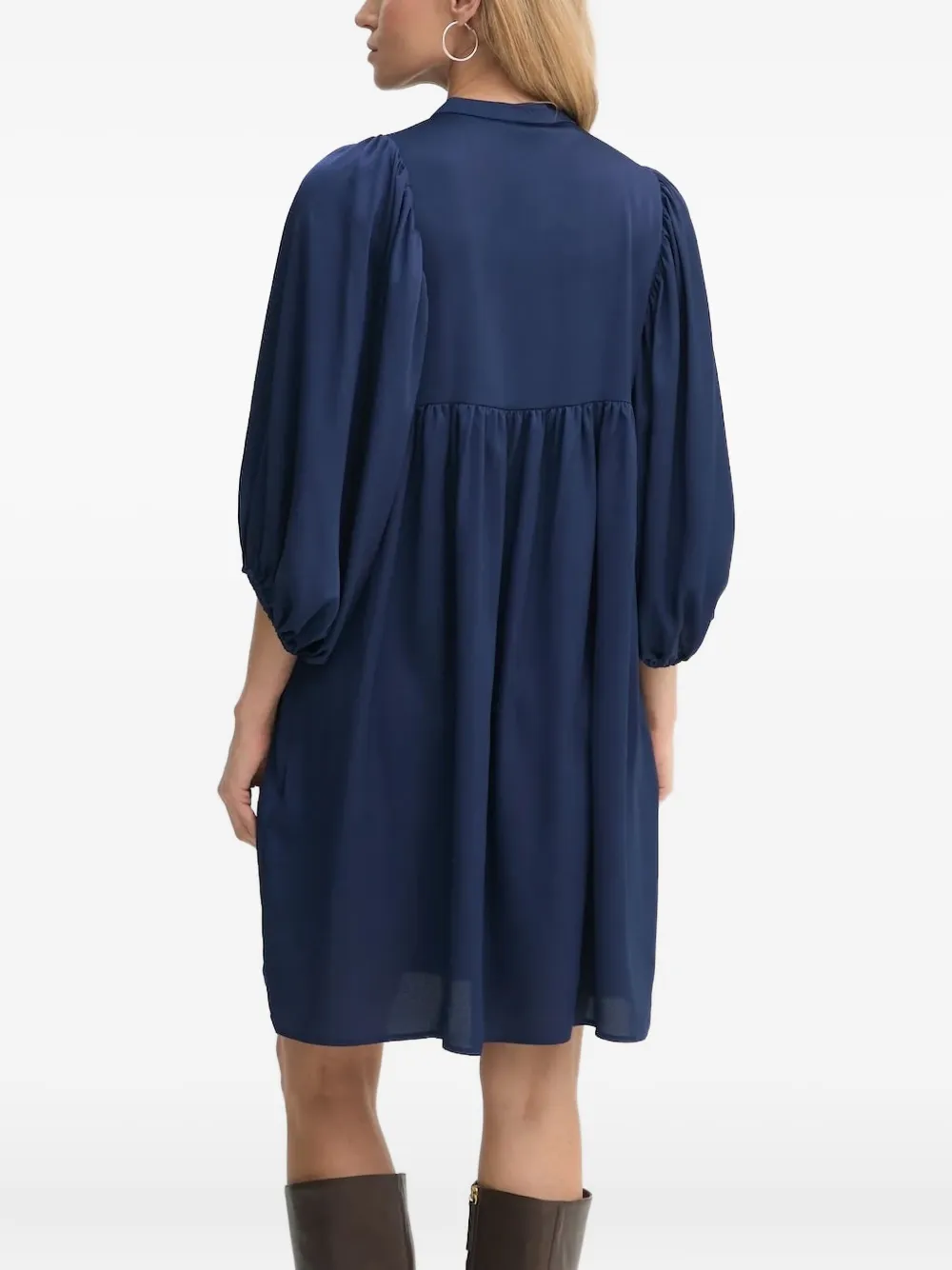 Bruuns Bazaar balloon-sleeve smock dress - Blauw
