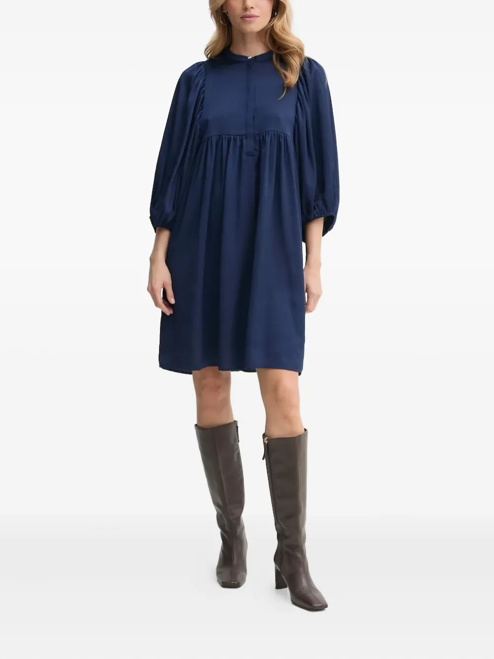 Bruuns Bazaar balloon-sleeve smock dress | Blue | Image 1