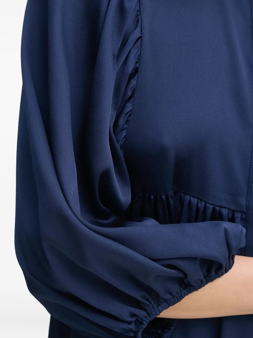 Bruuns Bazaar Gesmockte jurk met ballonmouwen Blauw