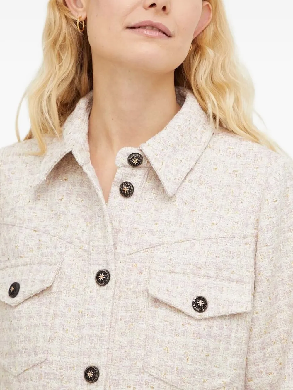 Bruuns Bazaar Tweed mini-blousejurk Beige