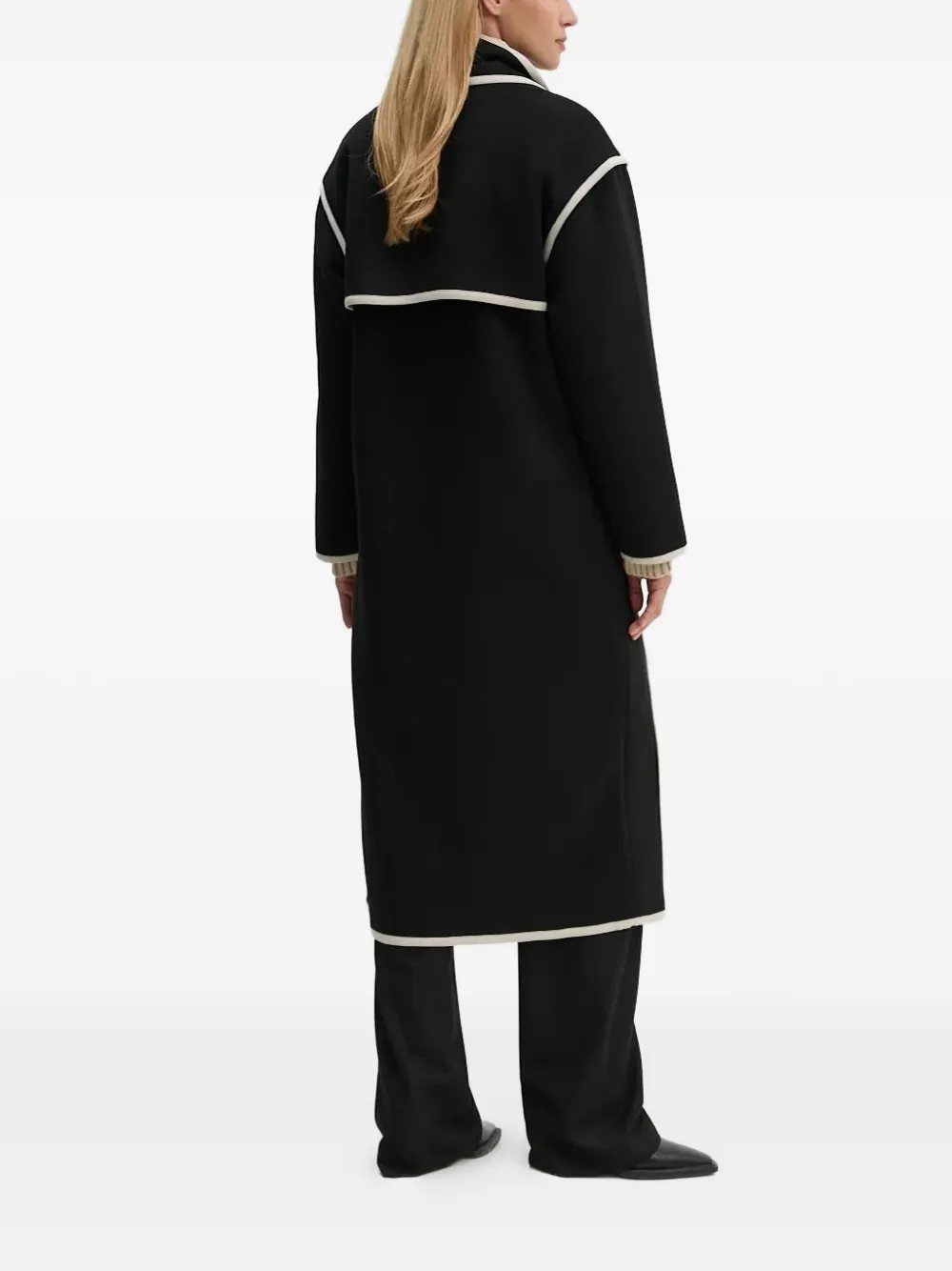 Bruuns Bazaar Contrast-piping Coat In Black