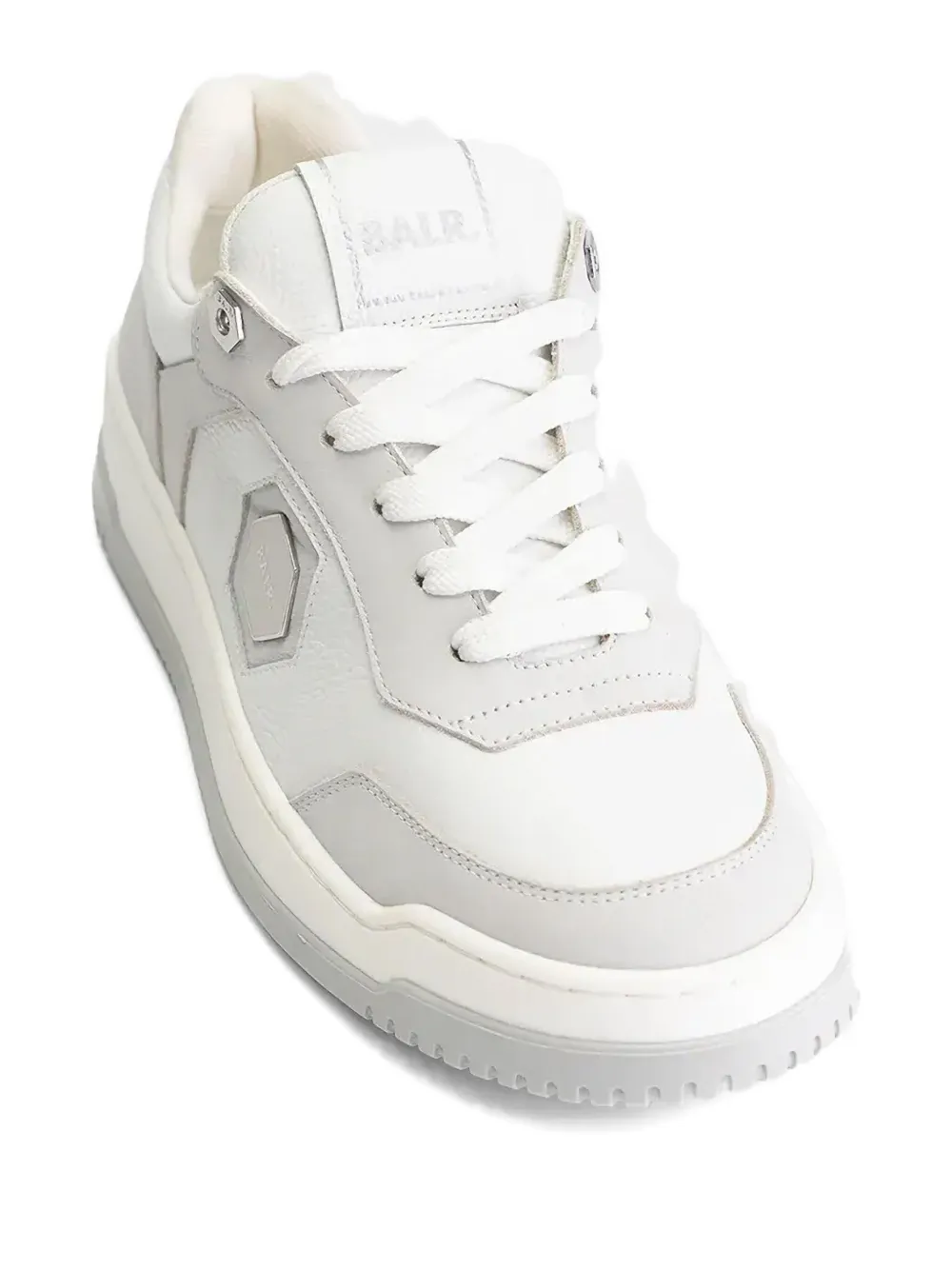 BALR. Myth leren sneakers met vlakken Wit
