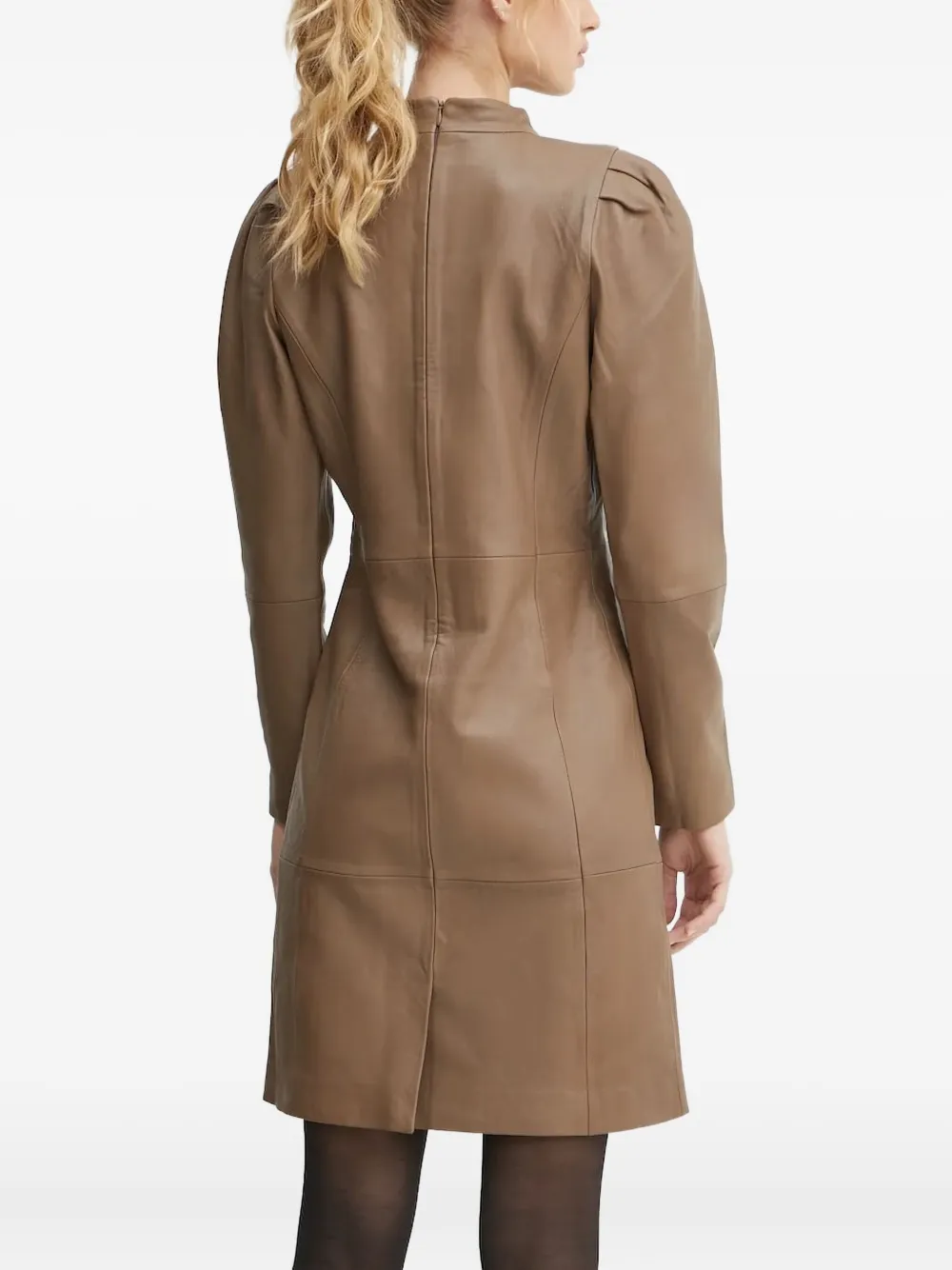 Bruuns Bazaar puff-sleeve leather dress | Day Dresses | Image 2