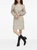 Bruuns Bazaar puff-sleeve button-fastening mini dress - Grey