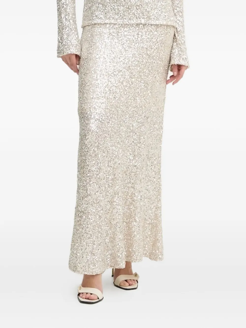 Bruuns Bazaar sequinned maxi skirt | Grey | Image 1