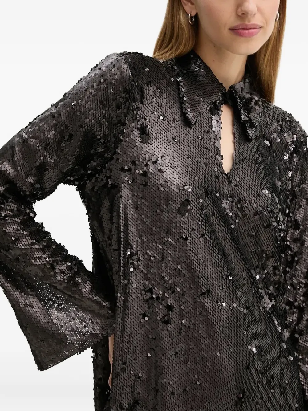 Bruuns Bazaar Sequin Embellished Mini Party Dress In Black