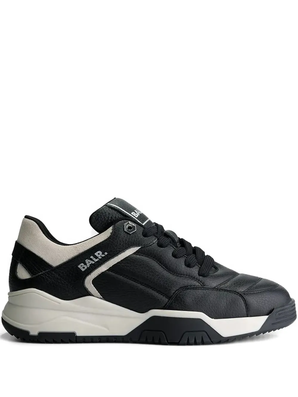 BALR. Chunky Football leren sneakers met vlakken Zwart