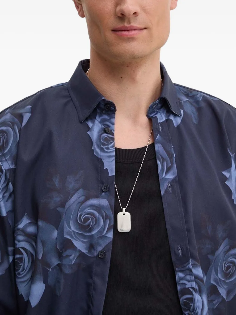 Bruuns Bazaar Rose-print Shirt In Blue