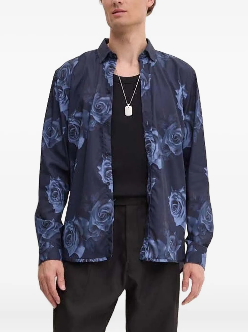Bruuns Bazaar rose-print shirt | Blue | Image 1
